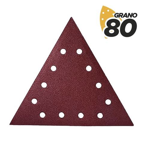 Blim Pack de 5 Papiers Abrasifs avec Velcro pour Ponceuse BL0223 - Grain 80 - Format Triangulaire