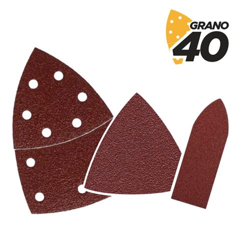 Blim Pack de 9 Papiers Abrasifs avec Velcro pour Ponceuse BL0137 - Grain 40 - 3 Formats