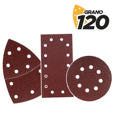 Blim Pack de 9 Papiers Abrasifs avec Velcro pour Ponceuse BL0151 - Grain 120 - 3 Formats