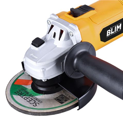 Blim Radial 125mm - Puissance 750W - Design Ergonomique - Poignée Multiposition - Protection Anti-étincelles - Bouton de Verrouillage - Couleur Jaune