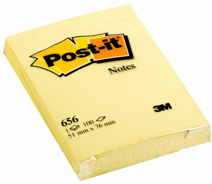 Bloc Post-it de 100 Notes Autocollantes Amovibles Jaune Canari 51x76 mm - Papier certifié PEFC - 7100172750 - Couleur Jaune Clair