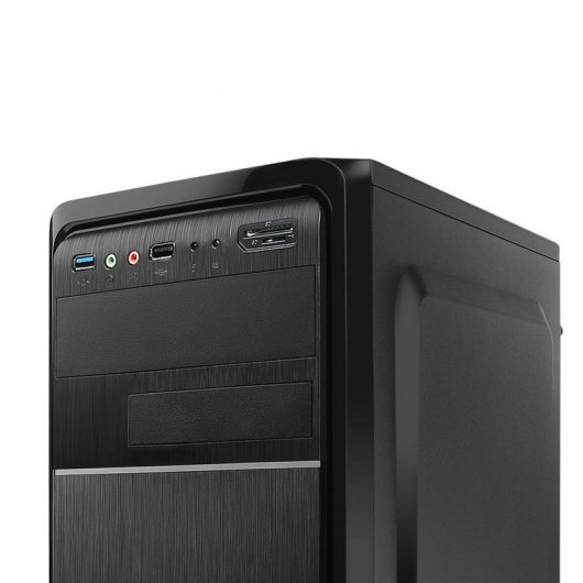 Boitier Mini Tour Tooq Micro ATX - Alimentation 500W - 3x HDD3,5 + 1x SDD2,5 + 1x HDD5.25 - USB-2.0, USB 3.0, SD et Micro SD - Couleur Noir