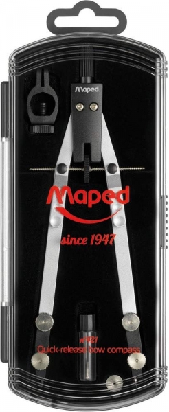 Compas Maped avec moustache rapide – Comprend un adaptateur et un étui à plomb