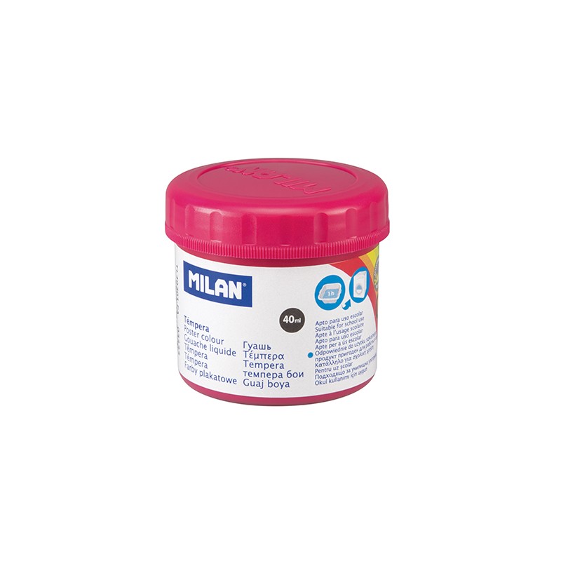 Bouteille Milan Tempera - 40ml - Séchage Rapide - Miscible - Couleur Magenta