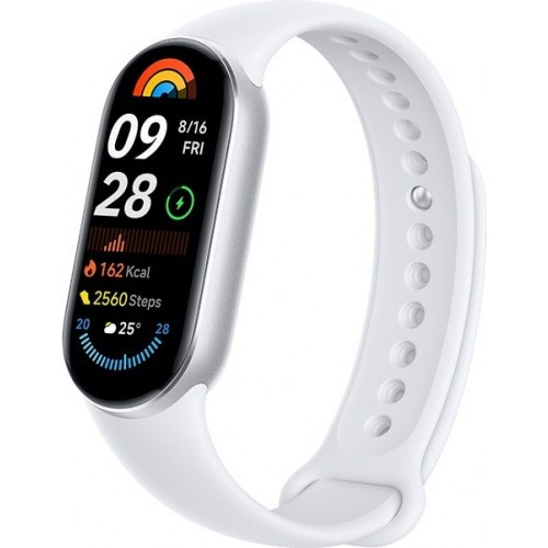 Bracelet d'activité Xiaomi Mi Smart Band 9 Écran AMOLED 1,62" - Bluetooth 5.4 - Plus de 150 modes sportifs - Fonctions de surveillance de la santé - Réglage intelligent de la luminosité de l'écran - Autonomie jusqu'à 18 jours - Couleur blanche