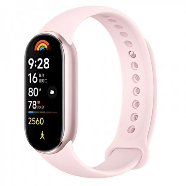 Bracelet d'activité Xiaomi Mi Smart Band 9 Écran AMOLED 1,62" - Bluetooth 5.4 - Plus de 150 modes sportifs - Fonctions de surveillance de la santé - Réglage intelligent de la luminosité de l'écran - Autonomie jusqu'à 18 jours - Couleur rose