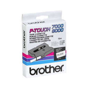 Brother ruban TX-231 - noir sur fond blanc