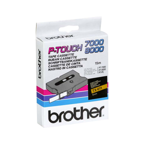 Brother ruban TX-611 - noir sur fond jaune