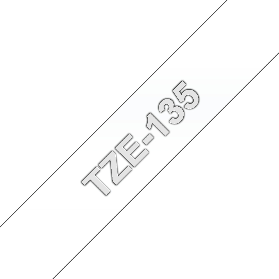 Brother TZe135 Original Ruban d'étiquettes laminées - Texte blanc sur fond transparent - Largeur 12 mm x 8 mètres