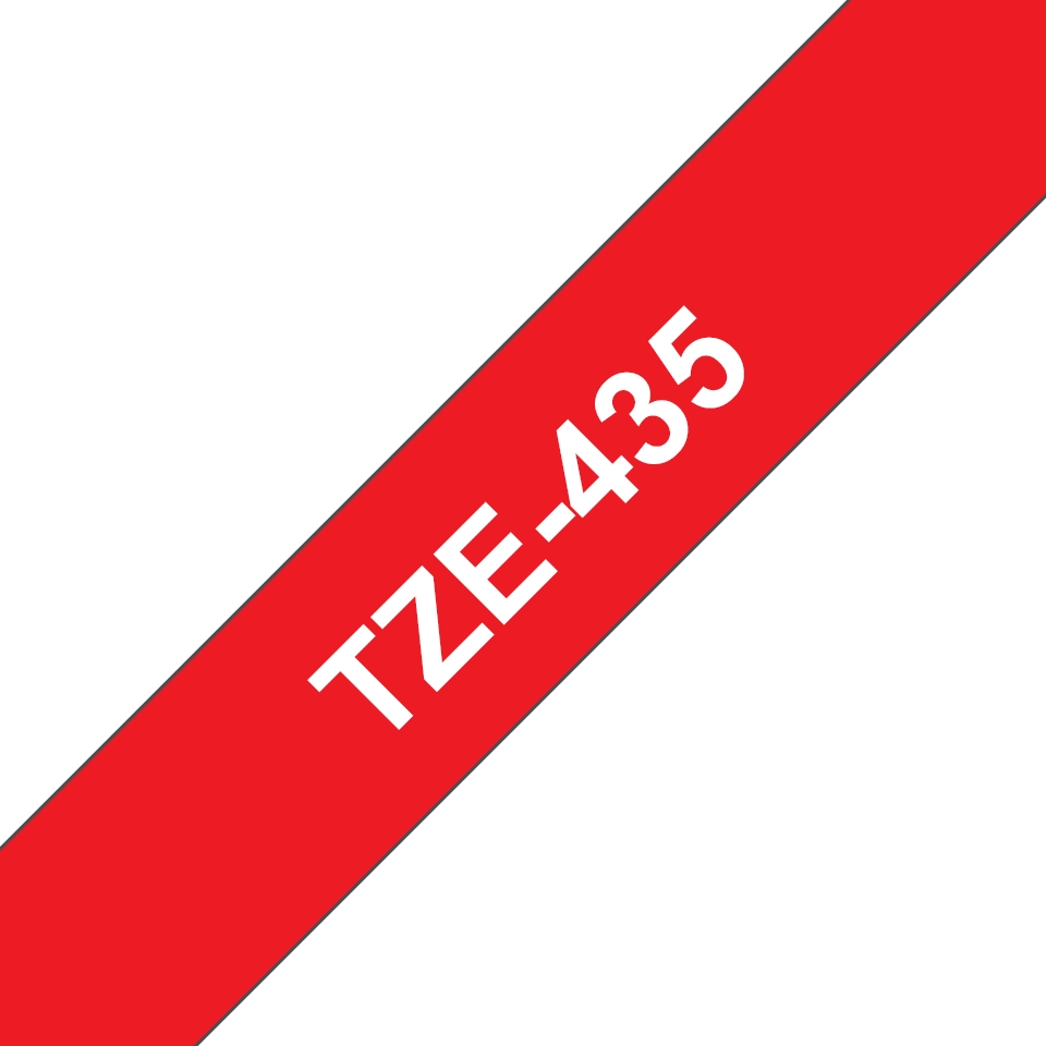 Brother TZe435 Original Ruban d'étiquettes laminées - Texte blanc sur fond rouge - Largeur 12 mm x 8 mètres