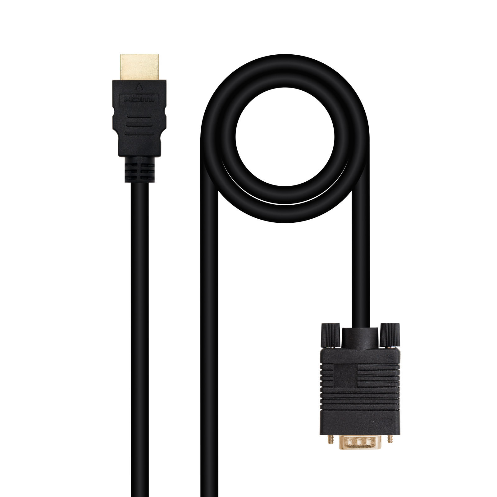 Câble convertisseur HDMI vers VGA Nanocable, HDMI/M-VGA/M 1,8 m - Noir