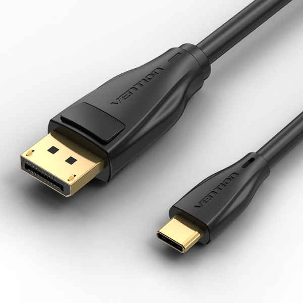 Câble Convertisseur USB-C Mâle vers Displayport Mâle Vention - 2m - Noir