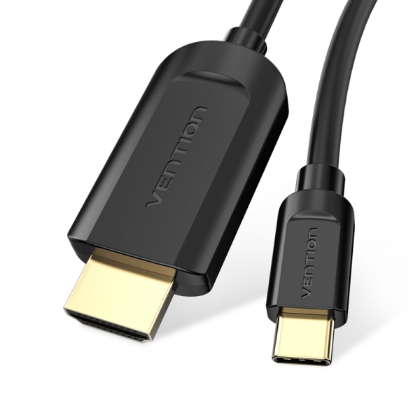 Câble Convertisseur USB-C Mâle vers HDMI Mâle 1.4 4K Vention - 1 m - Noir