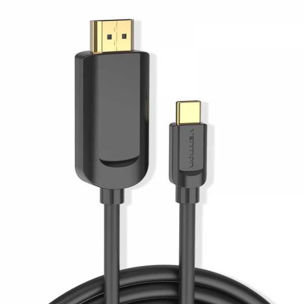 Câble Convertisseur USB-C Mâle vers HDMI Mâle 1.4 4K Vention - 1 m - Noir