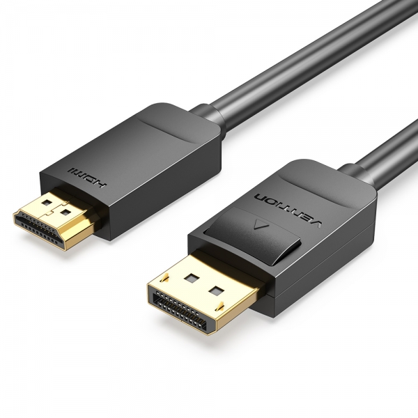 Câble convertisseur Vention Displayport mâle vers HDMI mâle - 2 m - Couleur noire