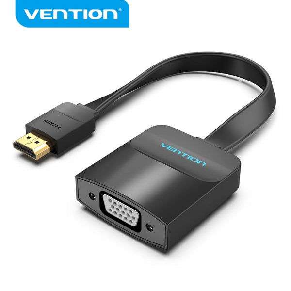 Câble convertisseur Vention HDMI mâle vers VGA femelle avec prise jack 3,5 mm - 0,15 m - Couleur noire