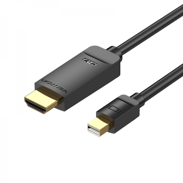 Câble convertisseur Vention Mini Displayport mâle vers HDMI mâle - 1,5 m - Couleur noire