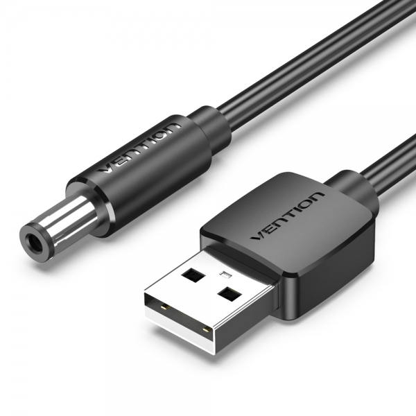 Câble d'alimentation Vention USB-A Mâle vers DC 5,5 mm - 0,5 m - Noir