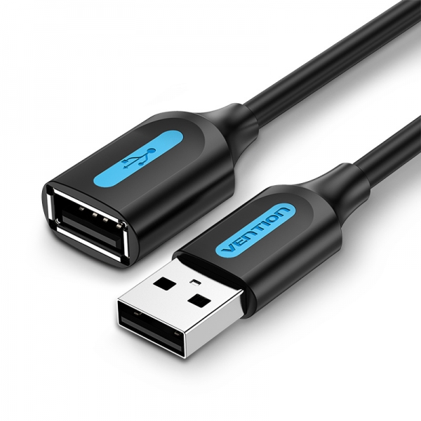 Câble d'extension USB 2.0 mâle vers USB femelle Vention - 2 m - Noir