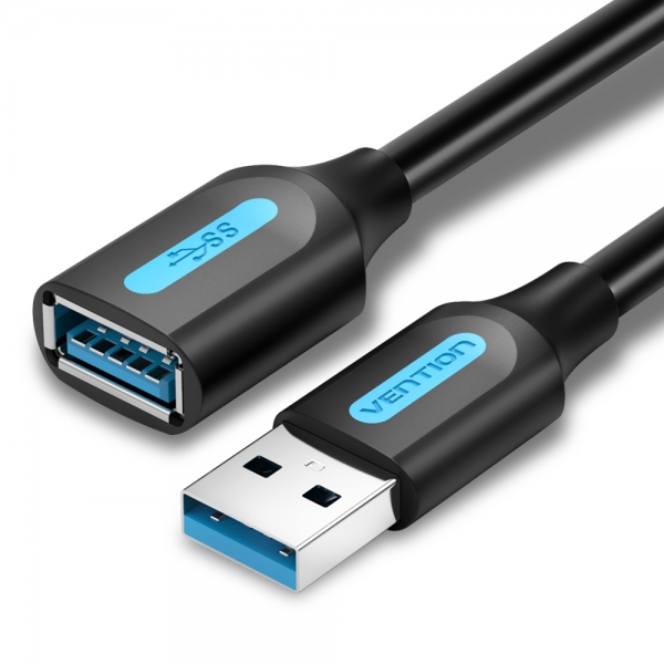 Câble d'extension USB 3.0 A mâle vers A femelle Vention - 1,5 m - Couleur noire