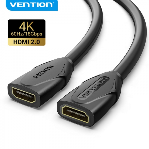 Câble d'extension Vention HDMI Femelle vers HDMI Femelle 4K 2.0 - 0,50 m - Couleur Noir