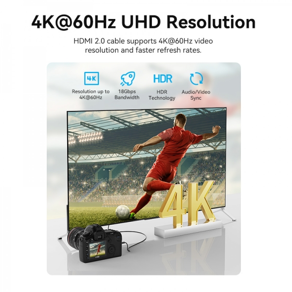 Câble HDMI 2.0 Vention 4K HDMI Mâle vers Mini HDMI Mâle - 1m - Noir