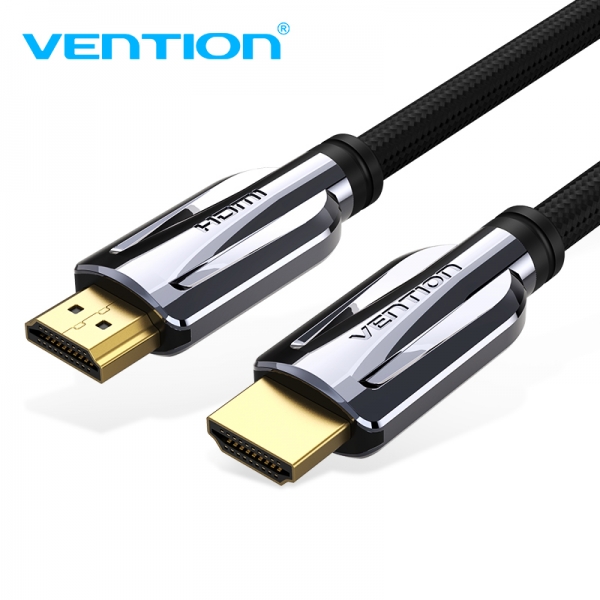 Câble HDMI 2.1 Mâle vers Mâle Vention - 1,5 m - Plaqué Or - Couleur Noir