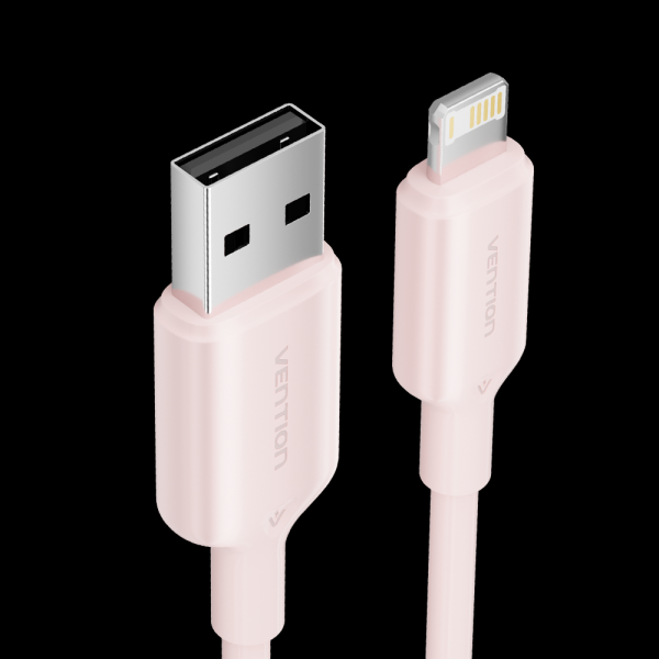 Câble Lightning USB 2.0 Vention - Interface USB-A/Lightning - Transmission 480Mbps - Sortie 2,4A - Couleur Rose