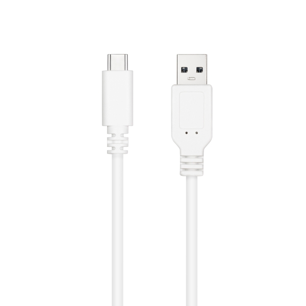 Câble Nanocable 2.0 3A USB-C Mâle vers USB-A Mâle - Longueur 0,50m - Couleur Blanc