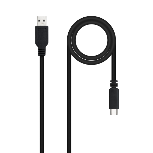 Câble Nanocable 2.0 3A USB-C Mâle vers USB-A Mâle - Longueur 1,50m - Couleur Noir