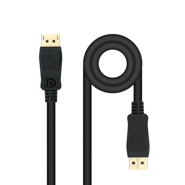 Câble Nanocable Displayport 1.4 DP/M-DP/M - Longueur 5 m - Prend en charge les résolutions vidéo jusqu'à 8K - Couleur Noir