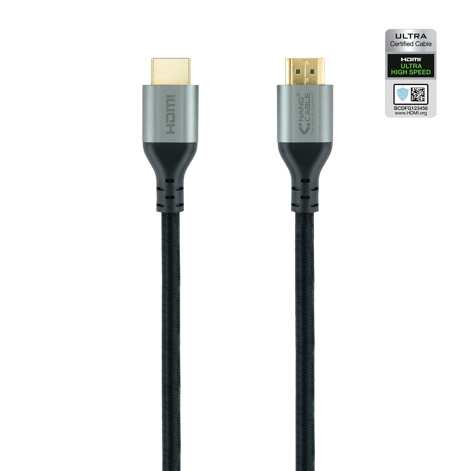 Câble Nanocable HDMI 2.1 Certifié Ultra HS MM 2m - Couleur Noir