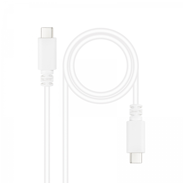 Câble Nanocable USB 2.0 3A - Type USB-C/M-USB-C/M - 1,5 m - Blanc