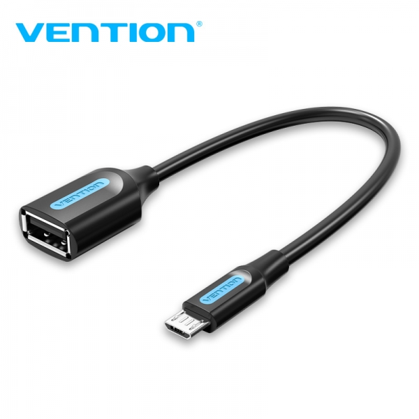 Câble OTG Vention USB 2.0 Micro-B Mâle vers USB A Femelle - 0,15 m - Couleur Noir