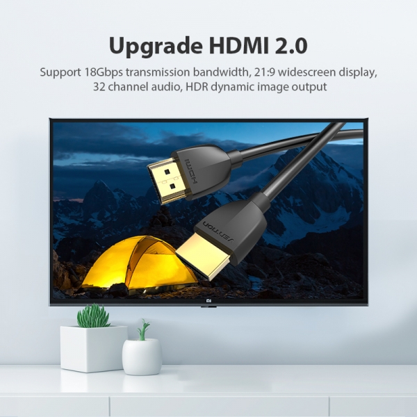 Câble portable Vention HDMI mâle vers HDMI mâle 2.0 4K - 0,5 m - Couleur noire