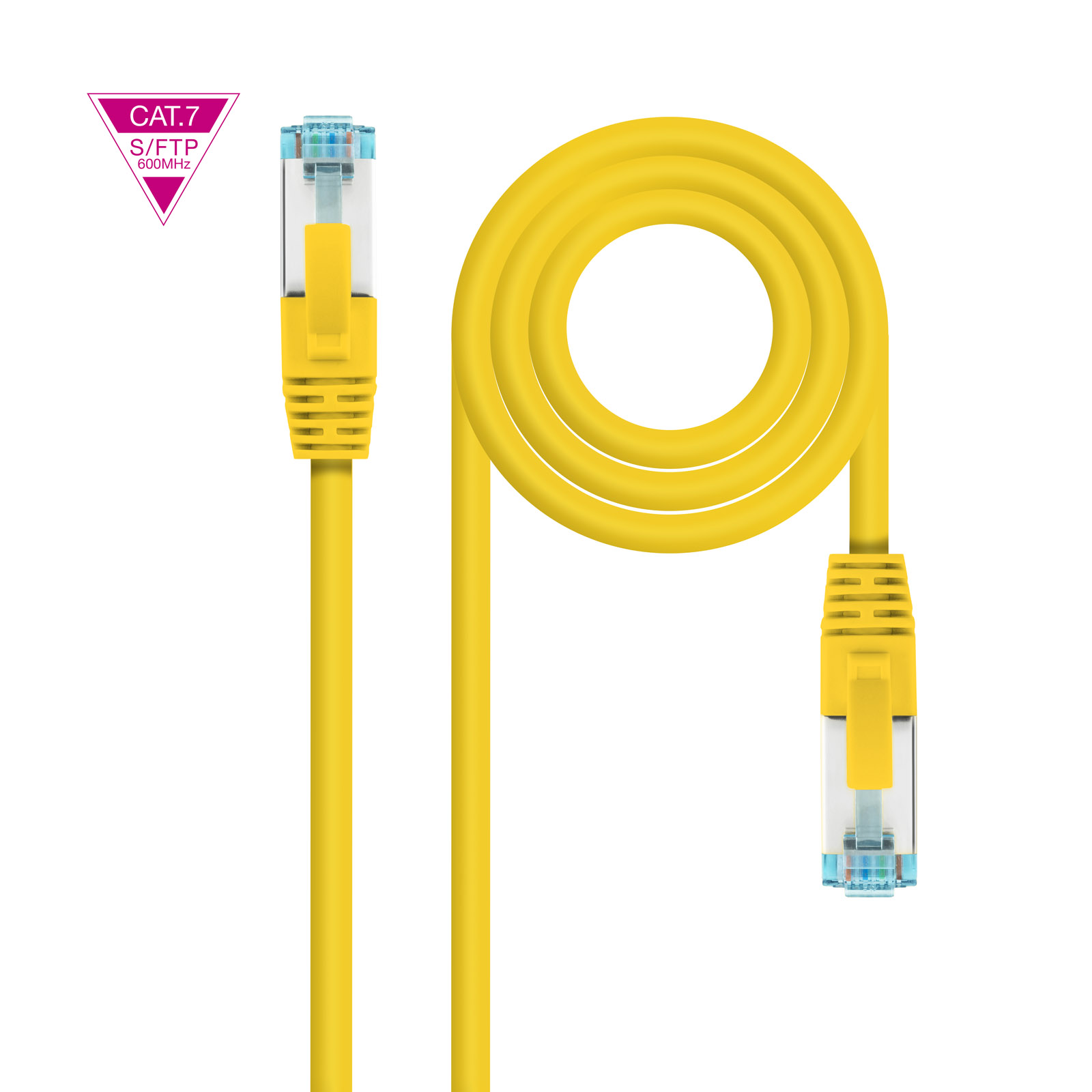 Câble Réseau Nanocable Cat.7 LSZH SFTP PIMF AWG26 1m - Couleur Jaune