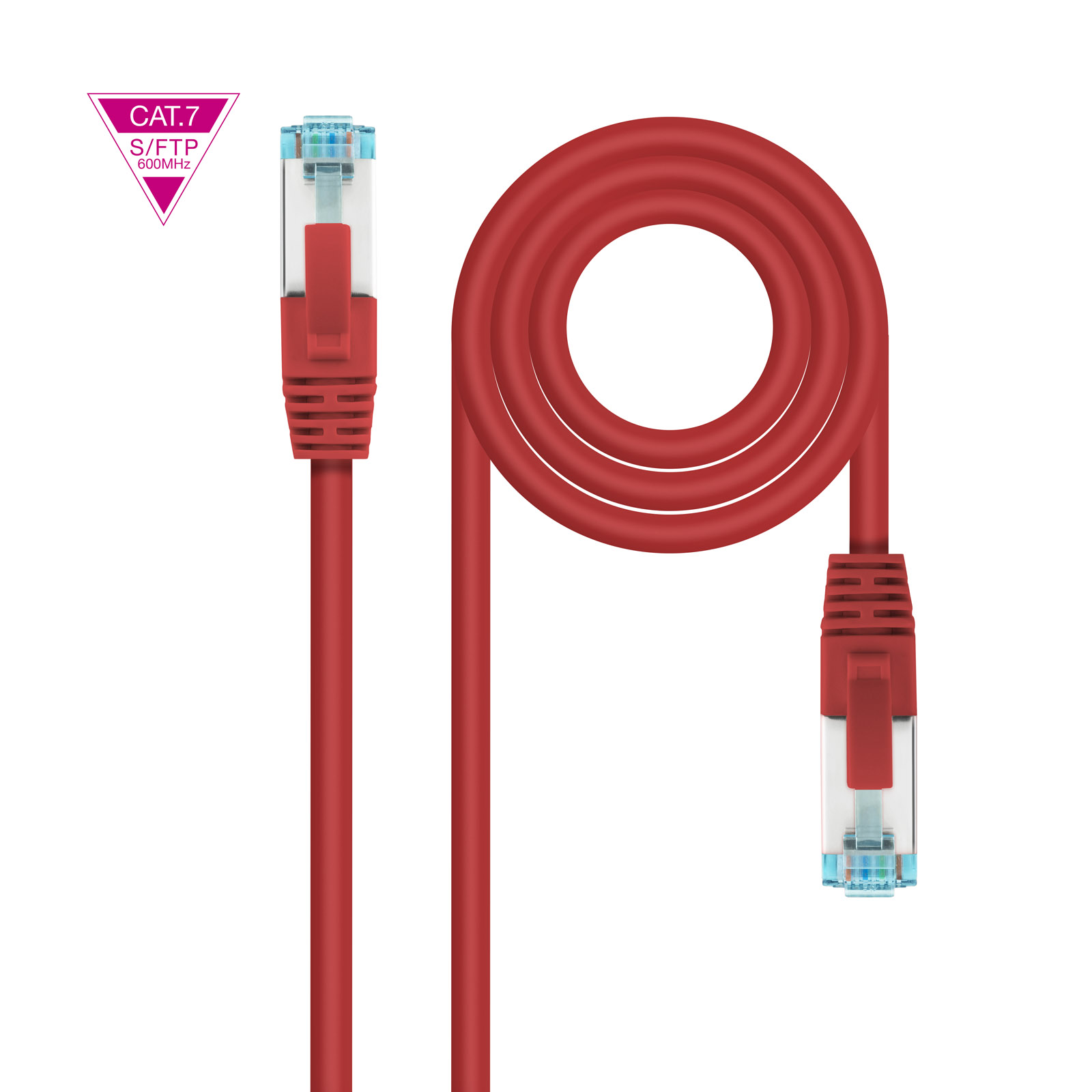 Câble Réseau Nanocable Cat.7 LSZH SFTP PIMF AWG26 1m - Couleur Rouge