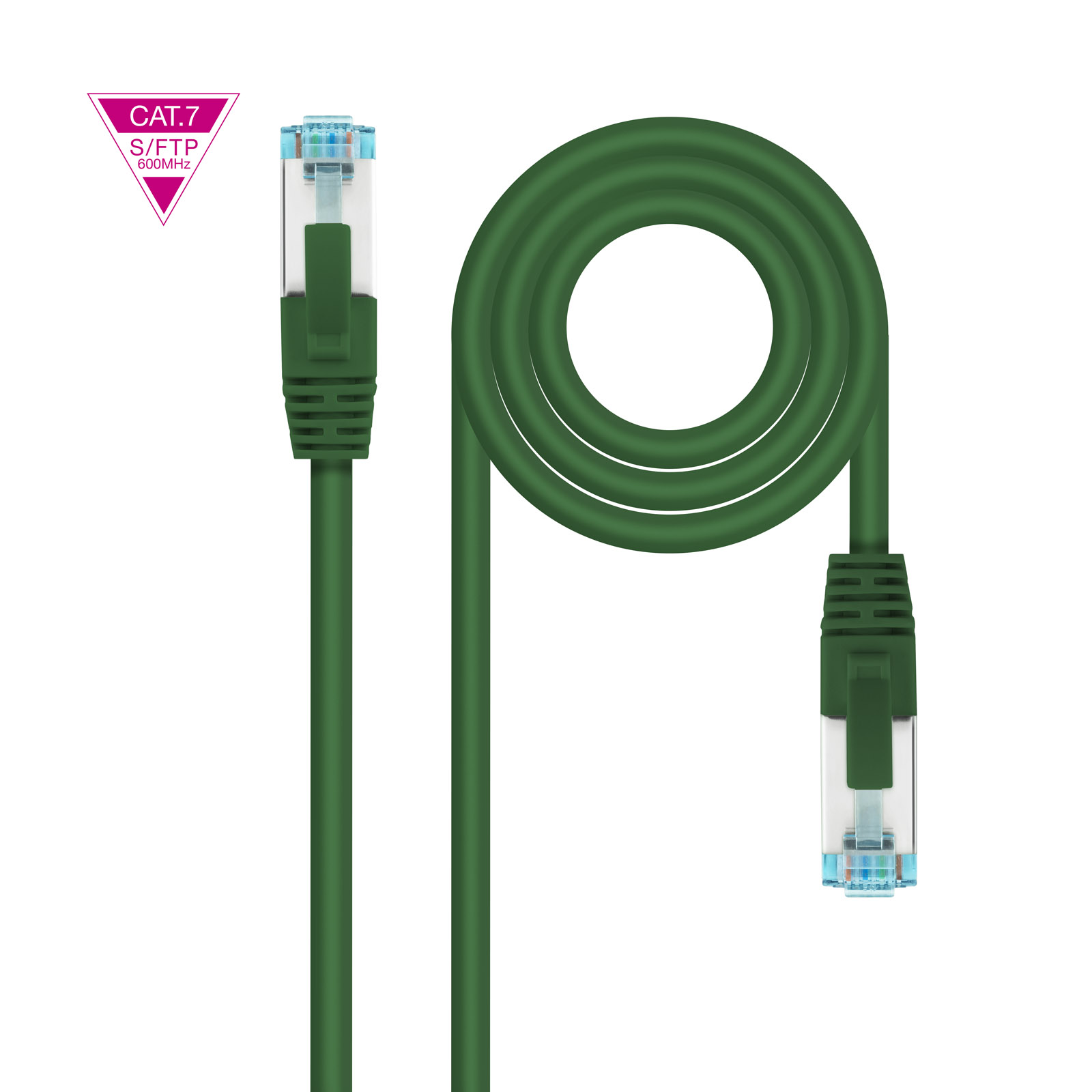 Câble réseau Nanocable Cat.7 LSZH SFTP PIMF AWG26 2m - Couleur verte