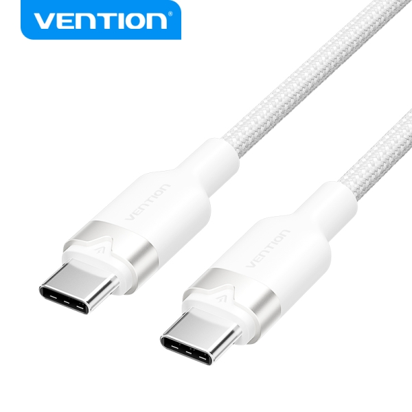 Câble USB 2.0 Nickelé Vention - 60W - 3A - 480Mbps - 2m - PVC + Aluminium - Couleur Blanc