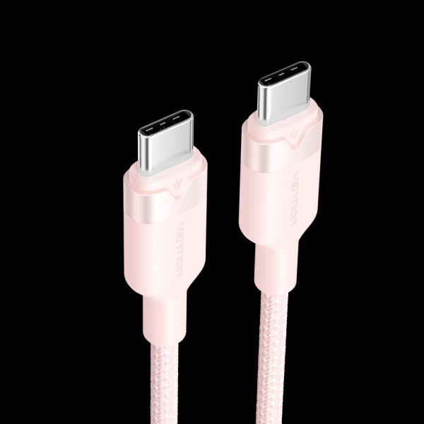 Câble USB 2.0 nickelé Vention - Puissance 60W - Courant max. 3A - Couleur rose