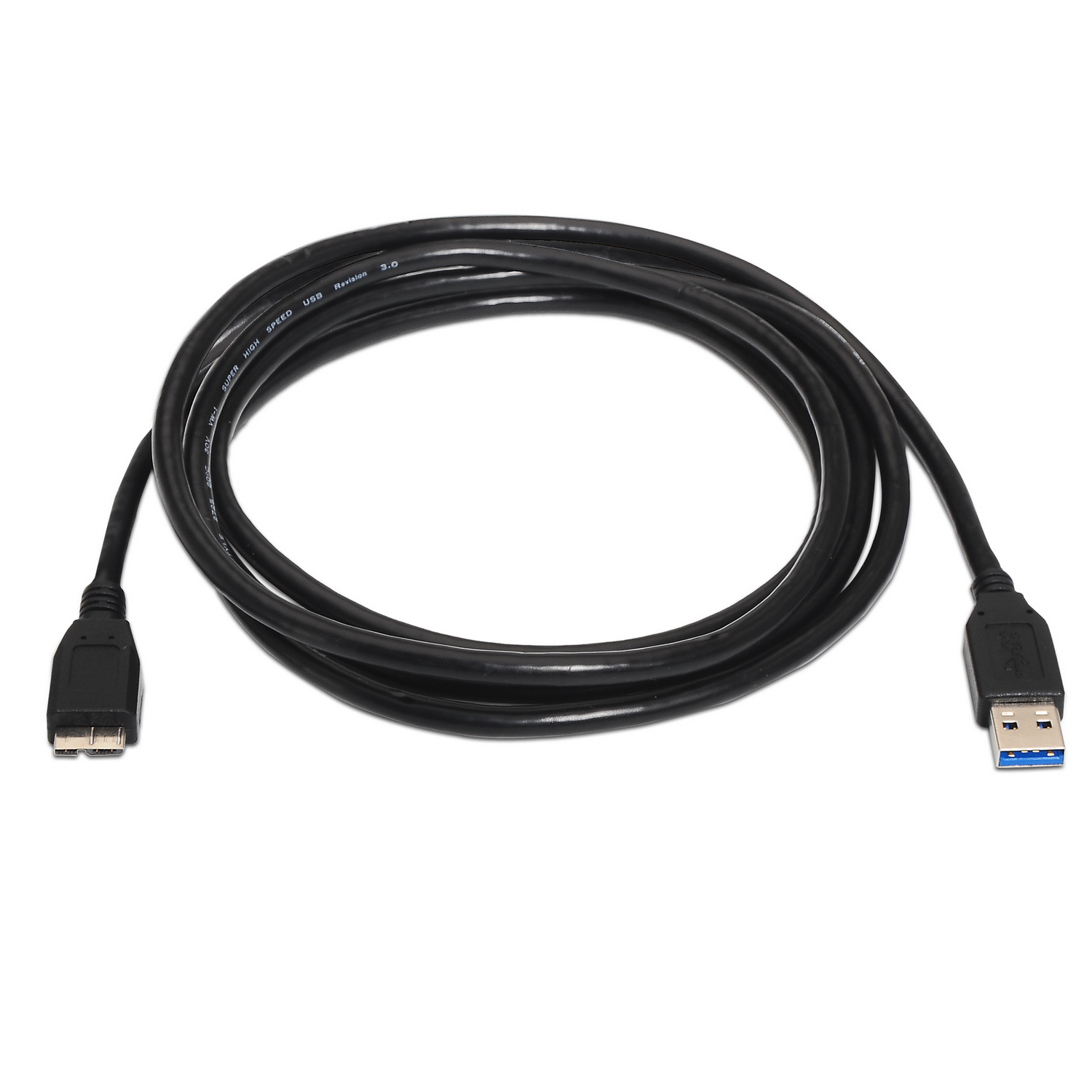 Câble USB 3.0 Aisens - Type A Mâle vers Micro B Mâle - 1.0m - Couleur Noir