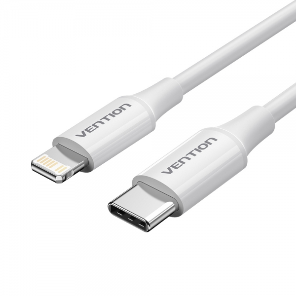 Câble USB-C mâle vers Lightning mâle Vention - 1 m - Blanc