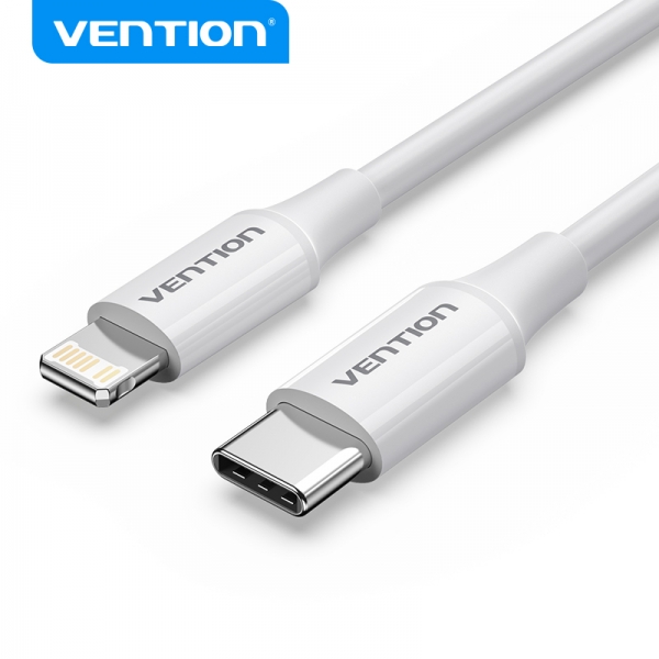 Câble USB-C mâle vers Lightning mâle Vention - 1 m - Blanc