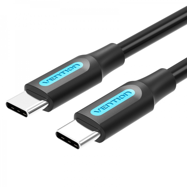 Câble USB-C Mâle vers USB-C Mâle Vention - 1,5 m 3A - PD60W - Noir