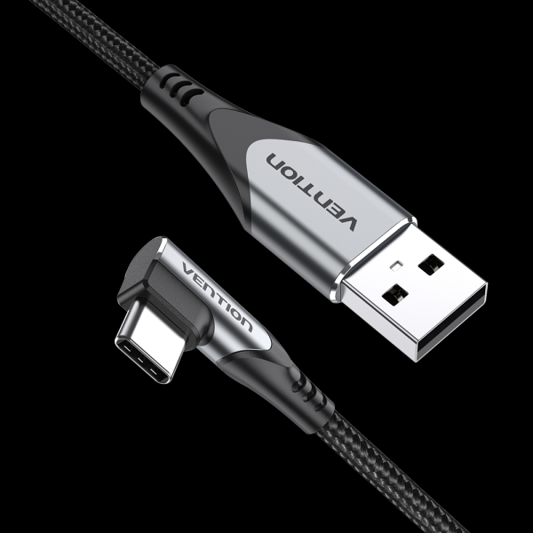 Câble Vention CQABD USB 2.0 Type-C 270º - Nickelé - Couleur Gris