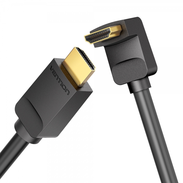 Câble Vention HDMI Mâle vers HDMI Mâle 4K 2.0 Coudé 90º - 2m - Couleur Noir