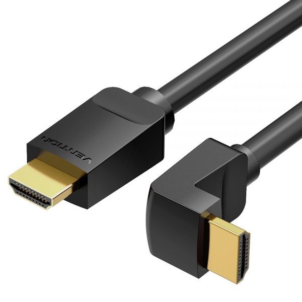 Câble Vention HDMI Mâle vers HDMI Mâle 4K 2.0 Coudé 90º - 2m - Couleur Noir