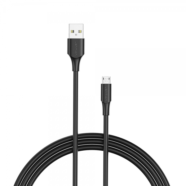 Câble Vention USB 2.0 Mâle vers MicroUSB Mâle - 0,25m - 3A - 60W - 480Mbps - Couleur Noir