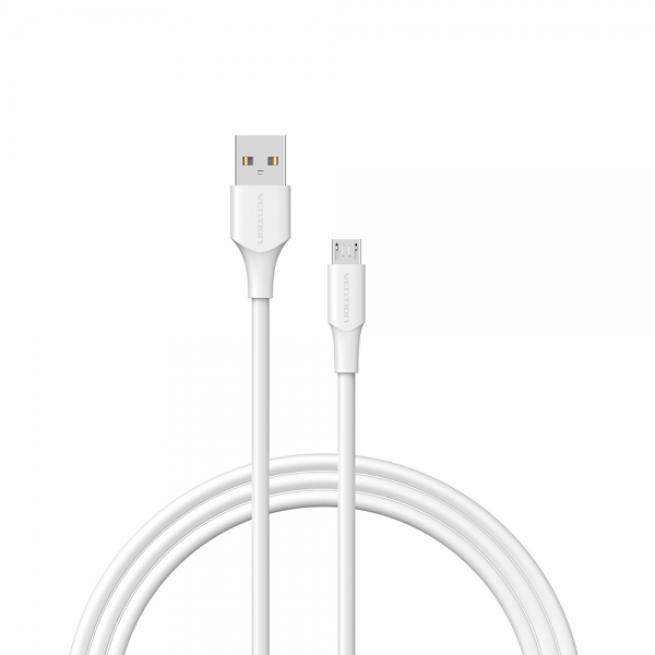 Câble Vention USB 2.0 Mâle vers MicroUSB Mâle - 1,5m - 3A - 60W - 480Mbps - Couleur Blanc