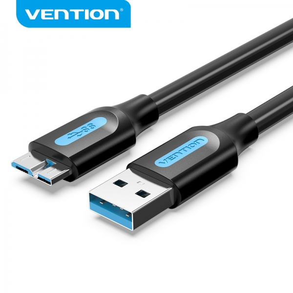 Câble Vention USB 3.0 Mâle vers MicroUSB Mâle - 0,25 m - Couleur Noir